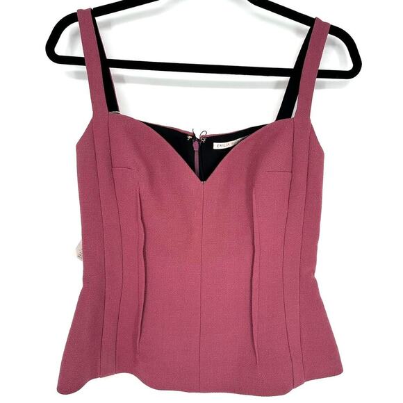 Emilia Wickstead Giucia Wool Crepe Top in Plum NWT - Picture 1 of 5